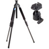 Flashpoint F-2127 Version II Carbon Fiber Tripod, 3 Section Leg Set, Supports 17.6 lbs., Maximum Height 57 inches, with F-1 Compact Tripod Ball Head with Quick Release