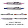 Itoya DH-30 Doubleheader Permanent Ink Marker Pen, Bullet-tip &amp; Finepoint, Red Ink Both Ends.