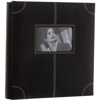 Fetco Home Decor Parkin Series, Black Faux Leather Bound Album with White Top Stitching, Holds 500 4x6" Photos 5 Up, with Memo &amp; CD Pocket, Color: Black.