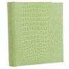 Gallery Leather 3 Ring Compact Embossed 9" x 8" Album with Bonded Leather Kiwi Covers, 60 Pages holds Two 3" x 5", 4x6" Photos per Side.