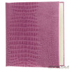 Gallery Leather 3 Ring Compact Embossed 9" x 8" Album with Bonded Leather Orchid Covers, 60 Pages holds Two 3" x 5", 4x6" Photos per Side.