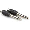 Hosa GPR-101 Analog Audio Adaptor RCA to 1/4" TS, Pair (2 Pieces)