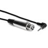 Hosa 1' Right Angle Stereo 3.5mm, 1/8", Mini Male to 3 Pin XLR Female, XVM-249