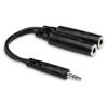 Hosa 6" Stereo 3.5mm Male to Two Stereo 1/4" Female Y-Cable