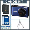 Canon PowerShot A2200 Digital Camera Kit with 4GB SD Card, Camera Case, Table Top Tripod, Blue
