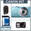 Canon PowerShot A2400 Digital Camera Kit - Blue - with 8GB SD Card, Camera Case, Cleaning Kit