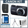 Canon Powershot A3300 Digital Camera Kit - Black - with 8GB SD Memory Card, Camera Case, Table Top Tripod, Spare NB-8L Type Lithium-ion Battery