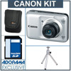 Canon PowerShot A800 Digital Camera Kit - Silver - with 4GB SD Memory Card, Camera Case, Table Top Tripod
