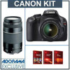 Canon EOS Rebel T2i DSLR Camera - Black, with Canon EFS 18-55MM Lens &amp; Canon EF 75-300mm f/4.0-5.6 III Lens - FREE: Red Giant Adorama Production Bundle for PC/Mac a $599.00 Retail Value