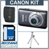 Canon PowerShot Elph 100HS Digital ELPH Camera Kit - Grey - with 4GB SD Memory Card, Camera Case, Table Top Tripod