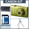 Canon PowerShot ELPH 110 HS Camera Kit - Green - with 4GB SD Memory Card, Camera Case, Table Top Tripod