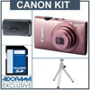 Canon PowerShot ELPH 110 HS Camera Kit - Pink -with 4GB SD Memory Card, Camera Case, Table Top Tripod