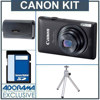 Canon PowerShot 300HS Digital ELPH Camera Kit - Black - with 4GB SD Memory Card Camera Case, Table Top Tripod