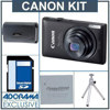 Canon PowerShot 300HS Digital ELPH Camera Kit - Black - with 8GB SD Memory Card, Spare NB-4L Type Lithium-ion Battery, Camera Case, Table Top Tripod