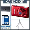 Canon PowerShot 300HS Digital ELPH Camera Kit - Red - with 4GB SD Memory Card Camera Case, Table Top Tripod