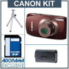 Canon PowerShot ELPH 500 HS Digital ELPH Cameraa Kit - Brown - with 4GB SD Memory Card, Camera Case, Table Top Tripod