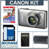 Canon PowerShot ELPH 510HS Digital ELPH Camera Kit - Silver - Includes FREE; 1GB SD Memory Card, Camera Case, Canon 3 x 3in Pocket Size Inkjet Photo Album, Canon X Mark I Premium Desktop Calculator, Black