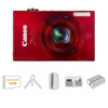 Canon PowerShot ELPH 520 HS Digital ELPH Camera Kit - Red - with 16GB microSDHC Memory Card, Spare NB-9L Type Lithium-ion Battery, Camera Case, Table Top Tripod, Professional Lens Cleaning Kit