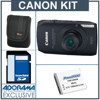 Canon PowerShot SD4000IS Digital ELPH Camera Kit- Black _ Refurbished - with 4GB SD Memory Card, Camera Case, Spare NB-6L Type Lithium-ion Battery