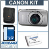 Canon PowerShot SD4000IS Digital ELPH Camera Kit - Silver - with 4GB SD Memory Card, Camera Case, Spare NB-6L Type Lithium-ion Battery