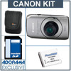 Canon PowerShot SD4000IS Digital ELPH Camera Kit -, Silver - Refurbished - - with 4GB SD Memory Card, Camera Case, Spare NB-6L Type Lithium-ion Battery