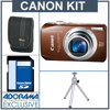 Canon PowerShot SD4500 IS Digital ELPH Camera Kit - Brown - Refurbished - with 4GB SD Memory Card, Camera Case, Table Top Tripod