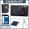 Canon PowerShot SD940 IS Compact Digital ELPH Camera - Black - Refurbished - with 4GB SD Memory Card, Spare NB-4L Type Lithium-ion Battery, Camera Case. Table Top Tripod