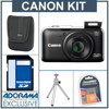 Canon PowerShot SX230 HS Digital Camera Kit - BLACK - with 4GB SD Memory Card, Spare NB-5L Type Lithium-ion Battery, Camera Case, Table Top Tripod