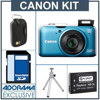 Canon PowerShot SX230 HS Digital Camera Kit - Blue - with 4GB SD Memory Card, Spare NB-5L Type Lithium-ion Battery, Camera Case, Table Top Tripod