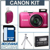Canon PowerShot SX230 HS Digital Camera Kit - Red - with 4GB SD Memory Card, Spare NB-5L Type Lithium-ion Battery, Camera Case, Table Top Tripod