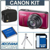 Canon PowerShot SX260 HS Digital Camera Kit,- Red - with 8GB SD Memory Card, Camera Case, Spare NB-6L Type Lithium-ion Battery, Table Top Tripod,