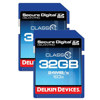 Delkin 32GB Secure Digital High Capacity 163x (SDHC) Class 10 Memory Cards DDSD163-32GB (2X32)