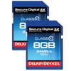 Delkin 8GB Secure Digital High Capacity 163x (SDHC) Class 10 Memory Cards DDSD163-8GB (2X8)