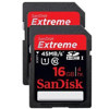 SanDisk 16GB, Extreme Secure Digital High Capacity (SDHC) Memory Cards Two Pack, up to 45MB/sec