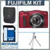 Fujifilm FinePix F750EXR 16MP Digital Camera Red - Bundle - with 16GB SD Memory Card, Camera Case, Table Top Tripod