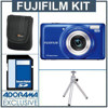 Fujifilm FinePix T350 14MP Digital Camera Kit - Blue - with 8GB SD Memory Card, Camera Case , Table Top Tripod