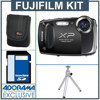 Fujifilm FinePix XP50 Digital Camera Kit - Black - with 8GB SD Memory Card, Camera Case , Table Top Tripod