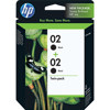 HP 02 Black Twin Pack Ink Cartridges C9500FN