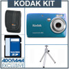 Kodak EasyShare Mini M200 Digital Camera Kit - Blue - with 4GB SD Memory Card, Camera Case, Table Top Tripod