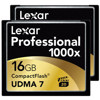 Lexar 16GB Professional 1000x CompactFlash Memory Card, 2 Pack