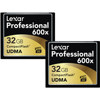Lexar 32GB, Ultimate Professional-Level, High-Speed Performance UDMA 600x CompactFlash Memory Card, Two Pack