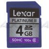 Lexar 4GB, 100x Platinum II Series, Secure Digital High Capacity (SDHC) Memory Card