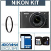 Nikon 1 J1 Mirrorless Digital Camera with Nikkor 10-30mm VR Zoom Lens , Black - Bundle - with 32GB SDHC Memory Card, Tiffen 40.5mm Ultra Violet Filter, Professional Lens Cleaning Kit