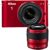 Nikon 1 J1 Mirrorless Digital Camera Two Lens Zoom Kit with Nikon 1 10-30mm VR Zoom Lens and Nikon 1 30-110mm VR Zoom Lens - Red