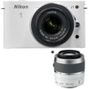 Nikon 1 J1 Mirrorless Digital Camera Two Lens Zoom Kit with Nikon 1 10-30mm VR Zoom Lens and Nikon 1 30-110mm VR Zoom Lens - White