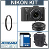 Nikon 1 V1 Mirrorless Digital Camera Two-Lens Wide Angle Kit with Nikon 1 10mm f/2.8 Lens &amp; Nikon 1 10-30mm VR Zoom Lens - Black - Bundle - with 32GB SDHC Memory Card, Tiffen 40.5mm Ultra Violet Filter