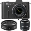 Nikon 1 V1 Mirrorless Digital Camera Lens Zoom Kit with Nikon 1 10-30mm VR Zoom Lens and Nikon 1 30-110mm VR Zoom Lens - Black &amp; Nikon 1 10mm f/2.8 Lens