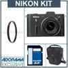 Nikon 1 V1 Mirrorless 10.1 Megapixels Digital Camera with Nikkor 10-30mm VR Zoom Lens, CMOS CX Sensor, 3.0 inch Display, USB, Black - Bundle - with 32GB SDHC Memory Card, Camera Bag, Tiffen 40.5mm Ultra Violet Filter