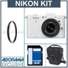 Nikon 1 V1 Mirrorless 10.1MP Digital Camera, CMOS CX Image Sensor, 3.0" LCD Display, 10-30mm Lens, Expeed 3 Image Processor, White - Bundle - with 32GB SDHC Memory Card, Camera Bag, Tiffen 40.5mm Ultra Violet Filter