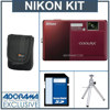 Nikon Coolpix S70 Digital Camera Kit, Red - Refurbished by Nikon U.S.A. - With 4GB SD Memory Card, Camera Case, Table Top Tripod